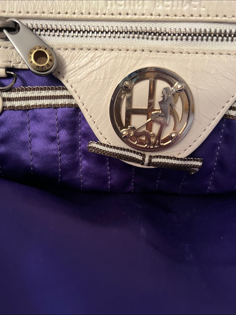 HENRI BENDEL # 7 QUILTED METALLIC SHOULDER BAG. - Picture 11 of 15